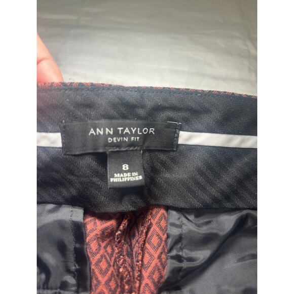 Ann Taylor Womens Size 8 Devin Fit Crop Ankle Pants Slacks Black Maroon (a1) - Picture 6 of 7